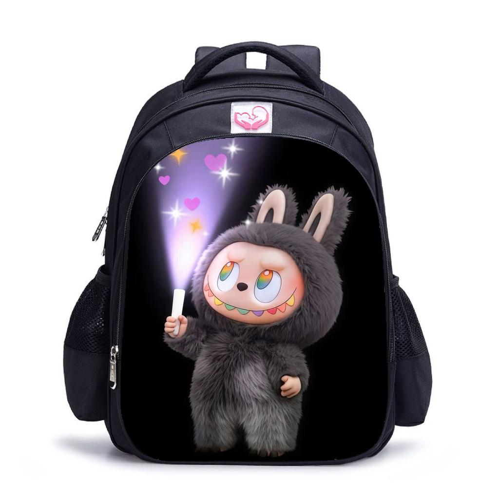 Labubu Trendy Children's Kindergarten Schoolbag Black Men's and Women's Backpack Cartoon Student Backpack 5529