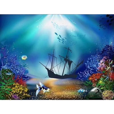 5d Diy Diamond Painting Cross Stitch Diamond Sinking Boat Under Sea Mosaic Embroidery Home Decor