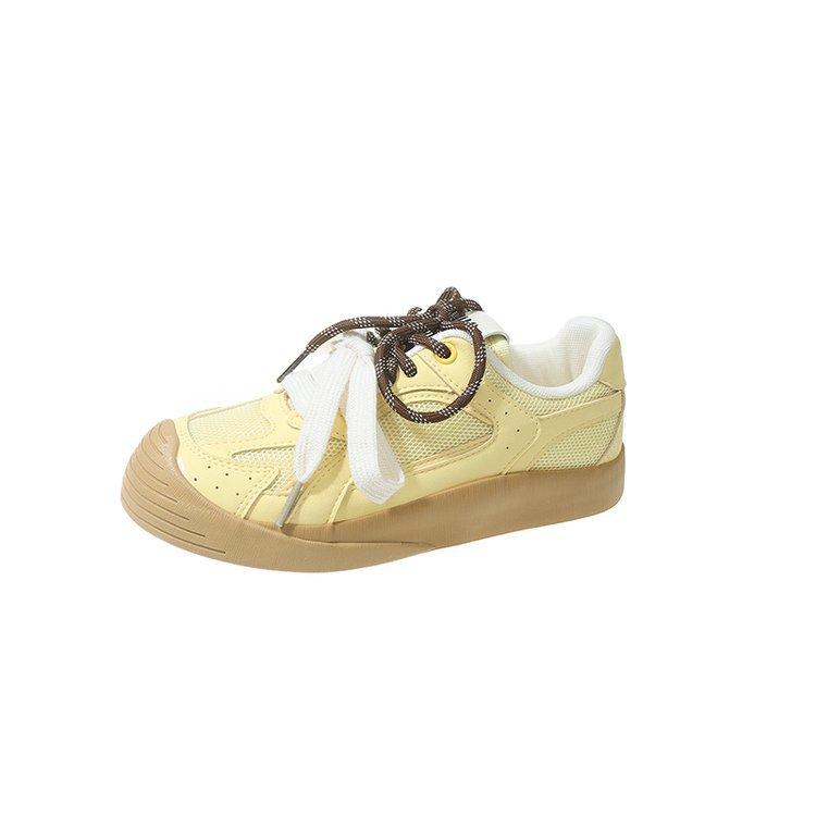 

Shoes new summer shoes women s board shoes, mesh casual shoes retro thick-soled breathable sneakers 35 жовтий