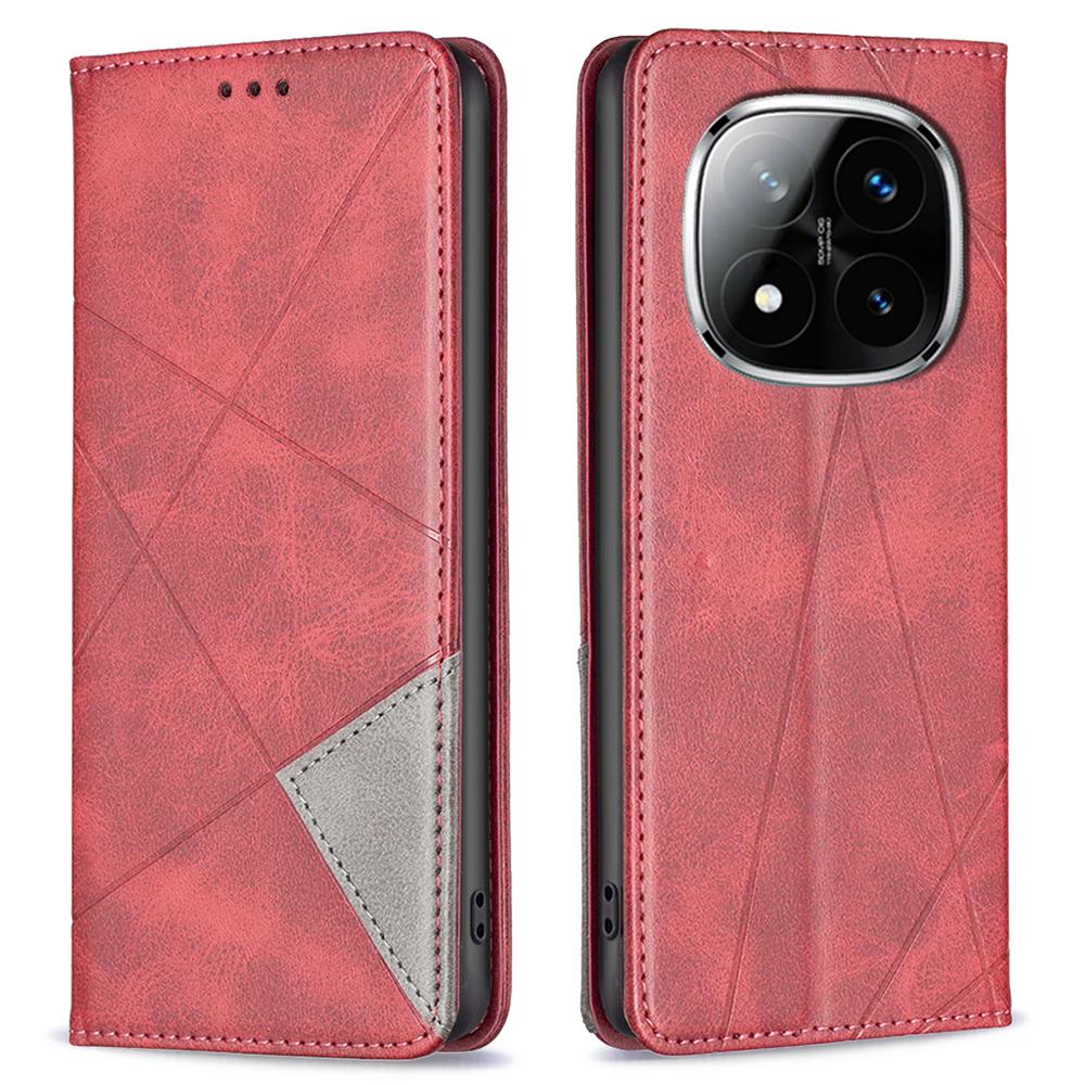 

Чехол для Xiaomi Redmi Note 14 Pro+ 5G/Note 14 Pro 5G/Poco X7 5G с отделениями для карт, геометрическим тиснением, кожаная накладка для телефона A