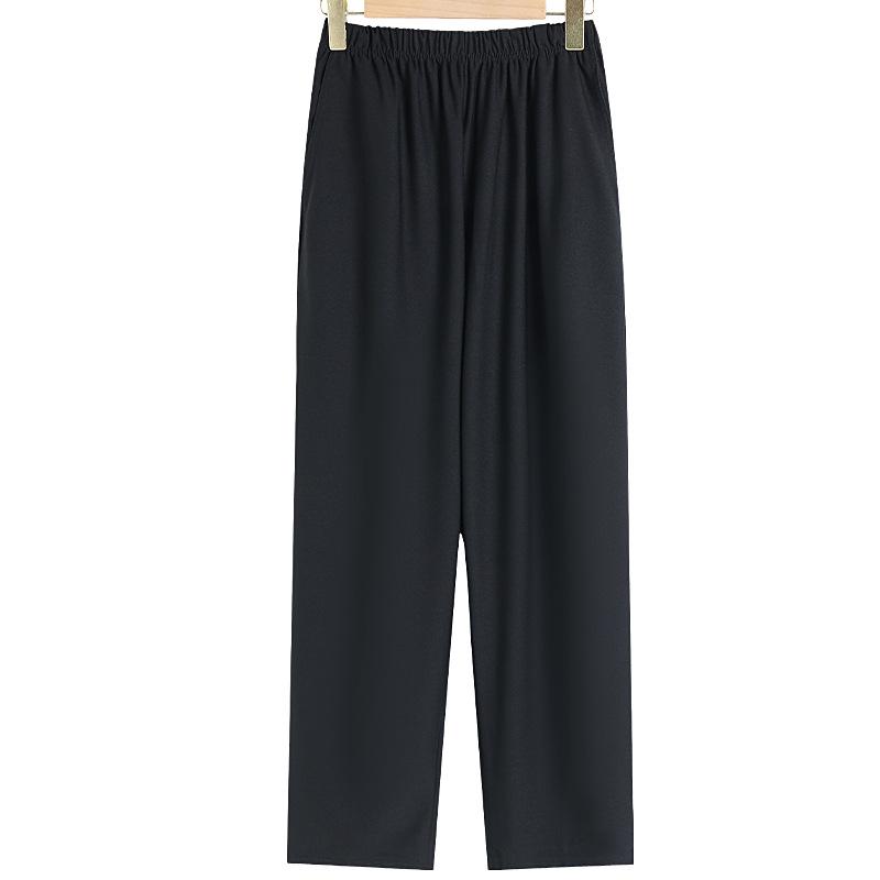 

Ice Silk Quick-Dry Women s Summer Cropped Straight-Leg Pants for Middle-Aged & Elderly Moms 3XL чорний