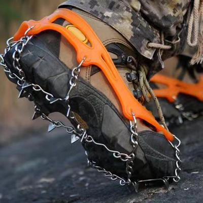 1 paio di ramponi per scarpe con denti in acciaio inossidabile 8/10, catena antiscivolo, punte per scarpe da neve e ghiaccio, ramponi per camminata all'aperto, arrampicata, trekking, copriscarpe antiscivolo