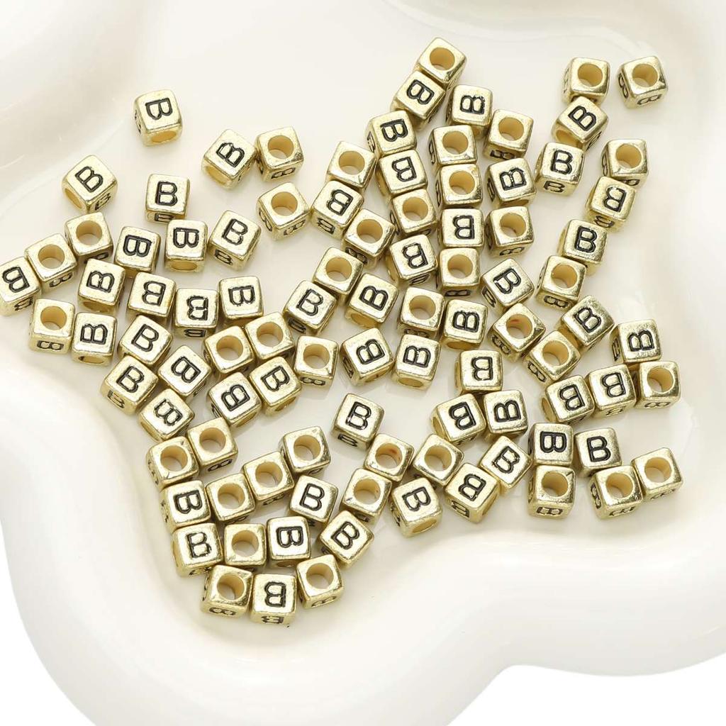 50 pz 6mm Cubo Quadrato Acrilico Fai da Te Perline Lettere Alfabeto A-Z Lettere Inglesi Per Braccialetto Collana Gioielli