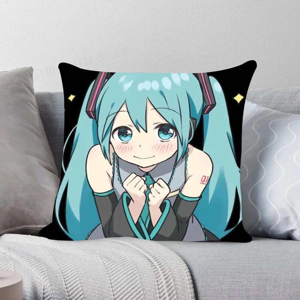 1Pc H-Hatsunes M-Miku Pillow Case Square Bedroom Sofa Leisure Comfort Cushion Car Living Room Home Decoration
