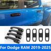 For Dodge RAM -2024 2025 Carbon Fiber Side Door Handle Bowl Cover Trim Protector Sticker Exterior Accessories Car Styling