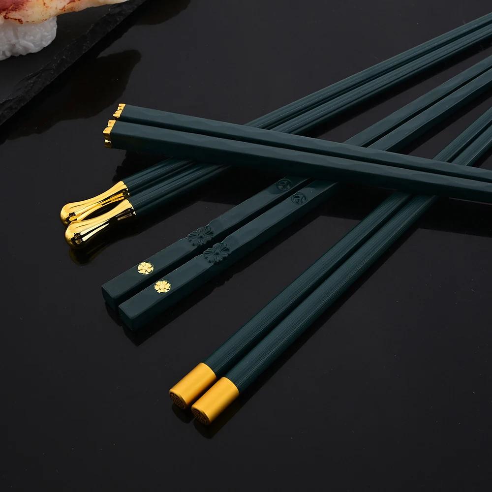 5 Paar hochwertige japanische rutschfeste Essstäbchen für koreanisches Zuhause, Hotel, Restaurant, tragbare gesunde Lebensmittelstäbchen für Sushi-Stäbchen