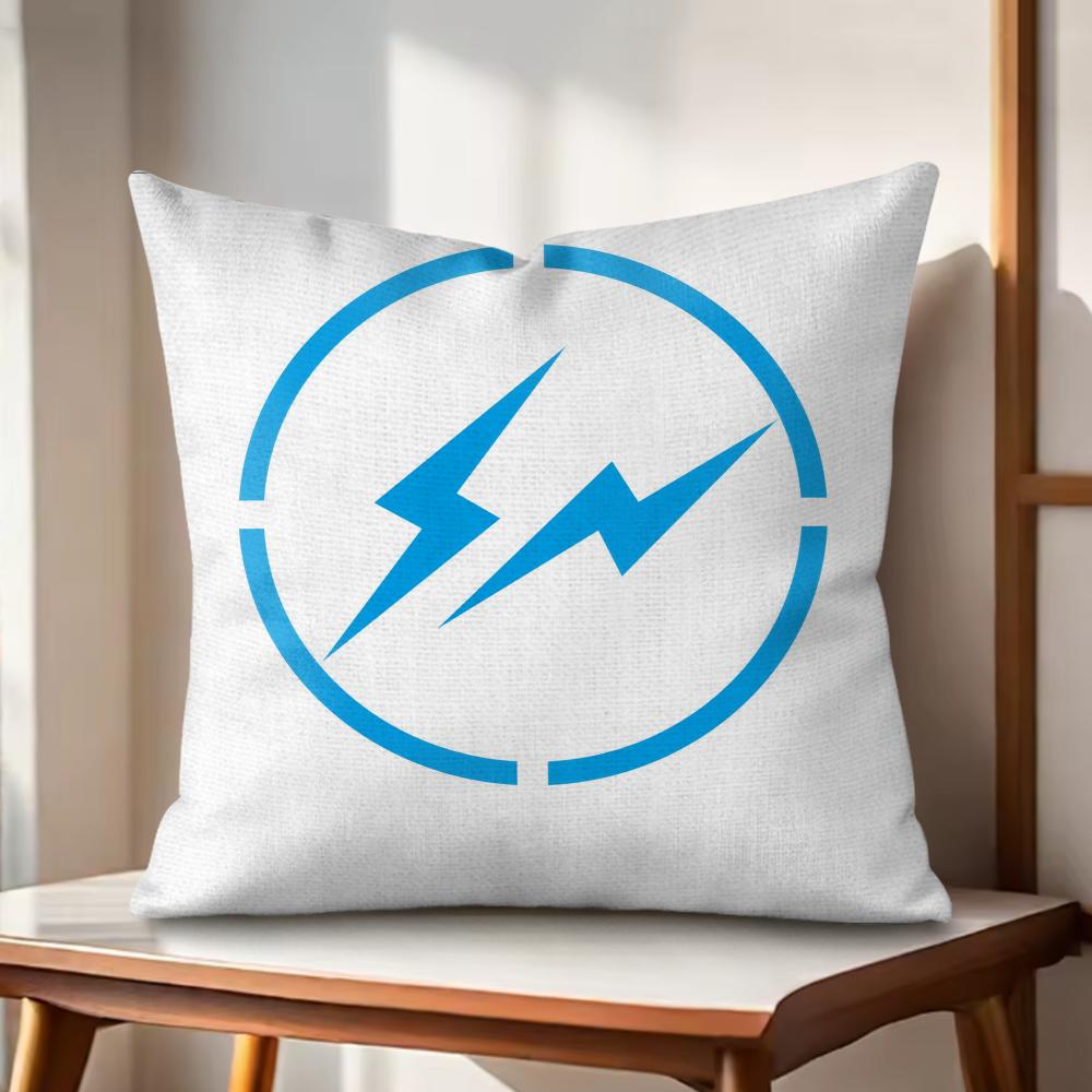 Lightning FFragment art Cushion Cover Natural Linen Organic Fabric DoubleSided Printing Couch Pillow Covers Home Decor
