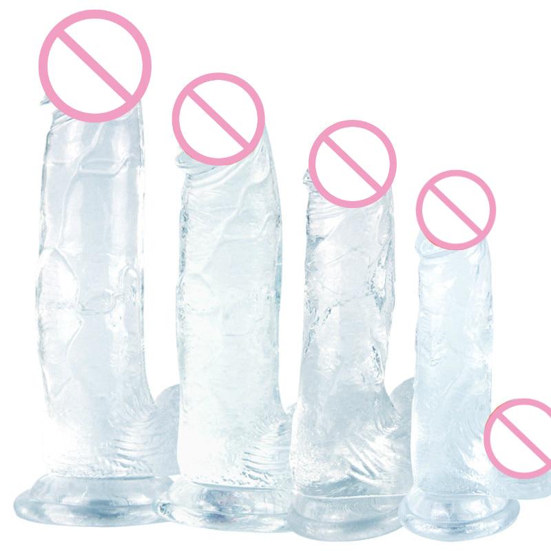 Realistic Soft Jelly dildo simulace penisu Crystal Dick ženský masturbátor pro dospělé sexuální hračka pro ženy