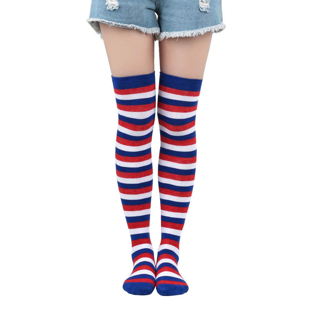 Women's Zebra Striped Thigh-High Socks: Japanese & Korean Style Over-the-Knee Halloween Cosplay Performance.