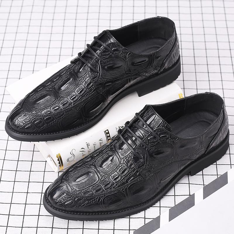 

Кожаная Мужская Обувь Дышащая Деловая Летняя На Шнуровке Лоферы Мужская Повседневная Обувь JZ-69711 44 чёрный