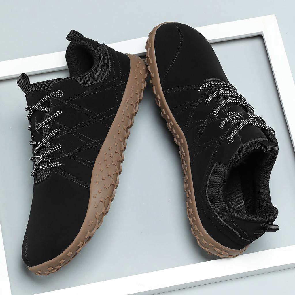 TUINANLE Mid Top Barefoot Shoes Mens Womens Wide Toe Hiking Boots Outdoor Non-Slip Trail-Running Shoes