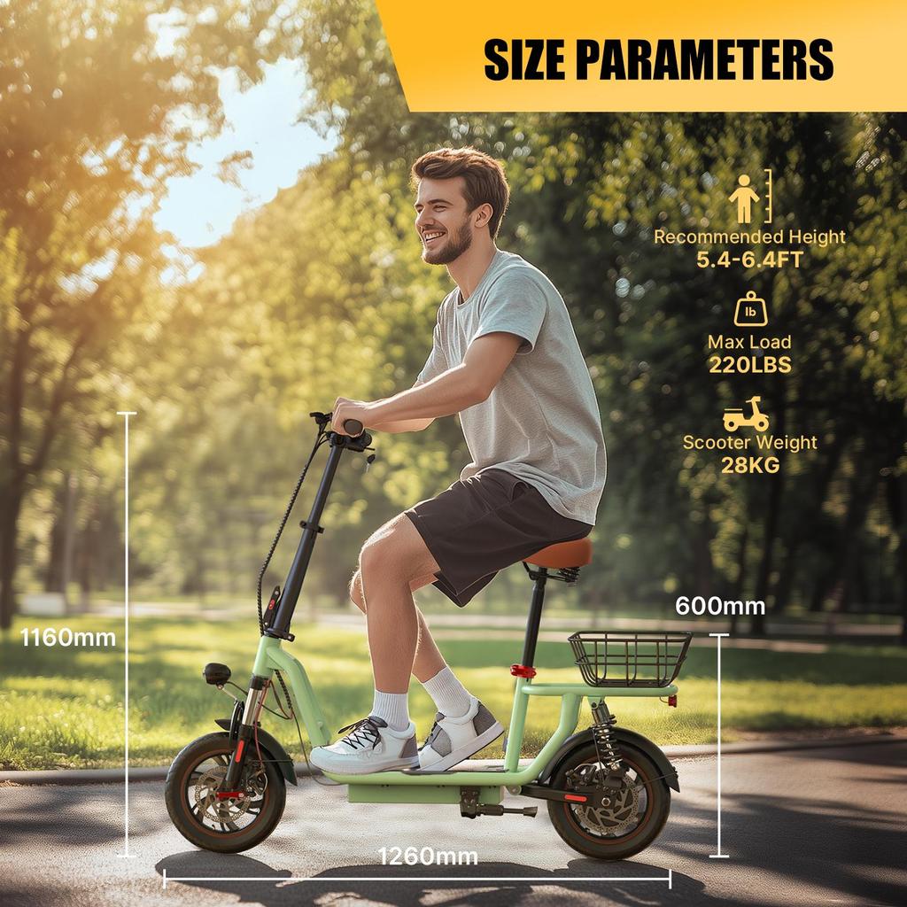 Electric Scooter iScooter I12 500W Motor 36V7.5Ah Lithium Battery Max Speed 25km/h 35km Max Range