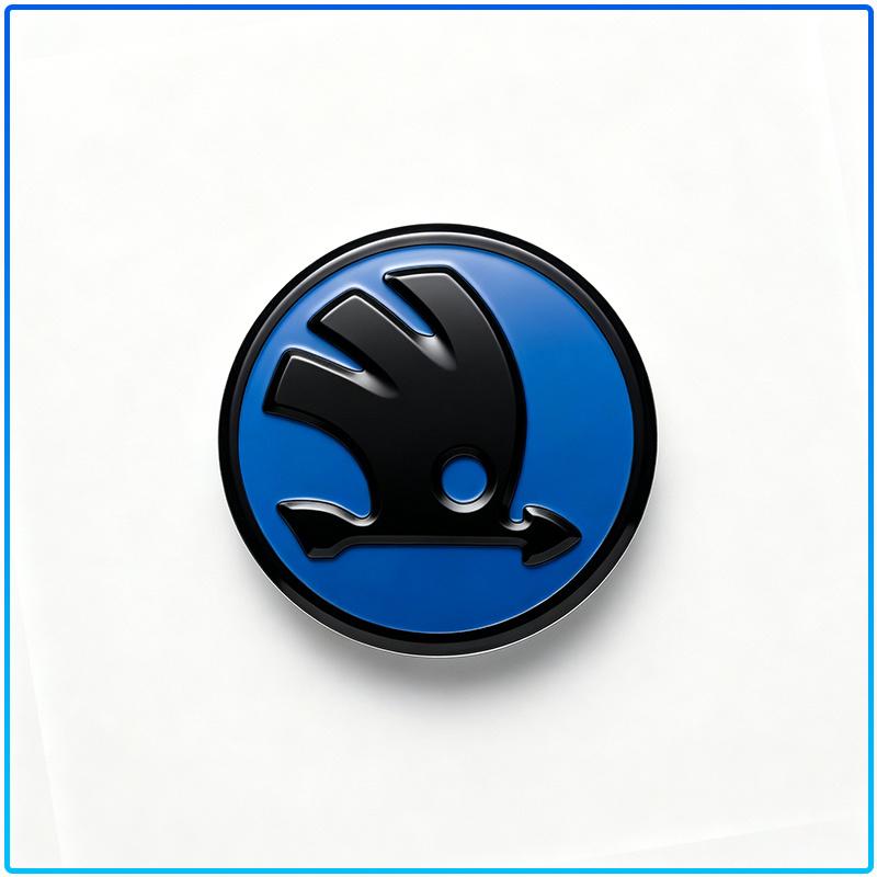 1 Stück 43mm 5 Farben Optional Lenkradnabe Aufkleber Glänzendes Harz Skoda Vogel Logo Ersatz Aufkleber Auto Innenraum Modifikation Zubehör