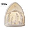 Holiday Decoration for Window Sill White Religious Ornament, Miniature Christmas Nativity Scene Set, 3D Printed PLA Ornaments Bethlehem Manger