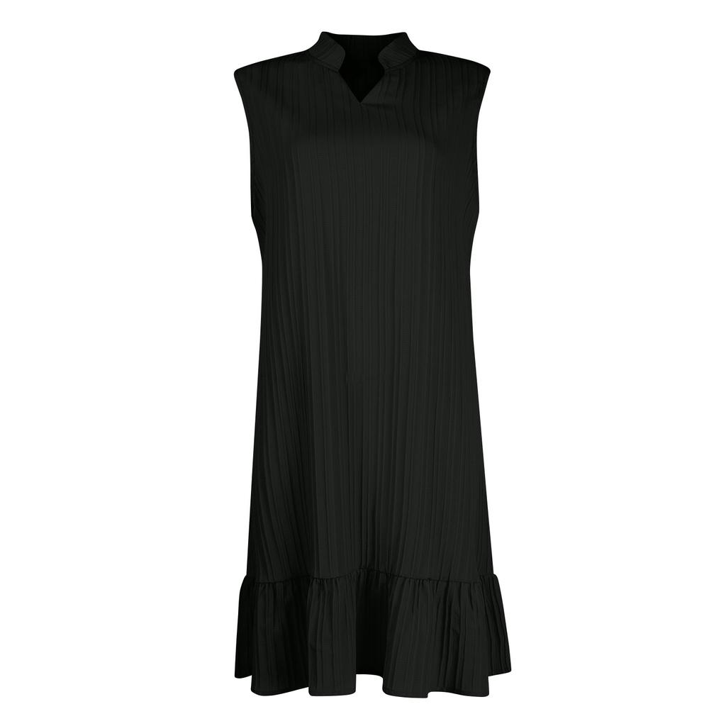 Letní jednobarevné volánkové šaty