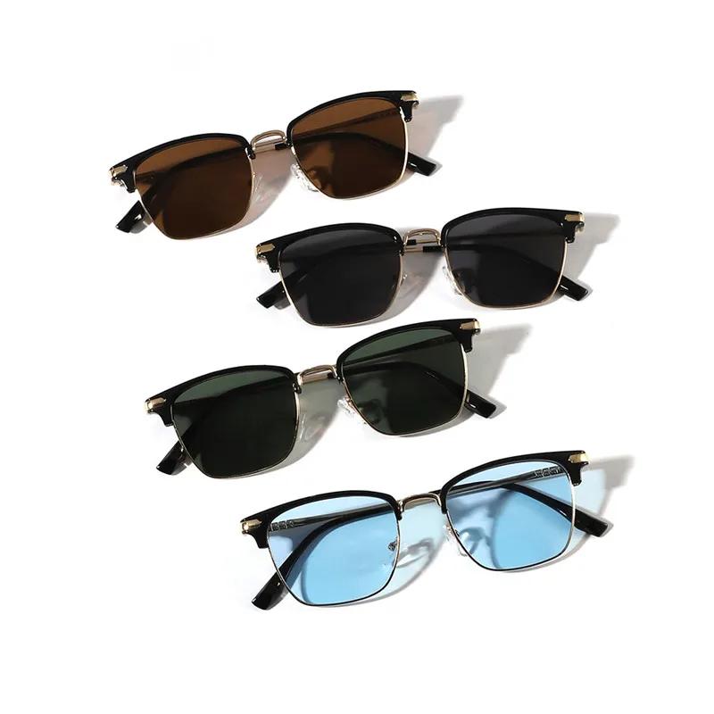 Brand New High Quality Square Sunglasses Men Europe and US Popular Business Eyebrow Classes Sun Glasses for Male