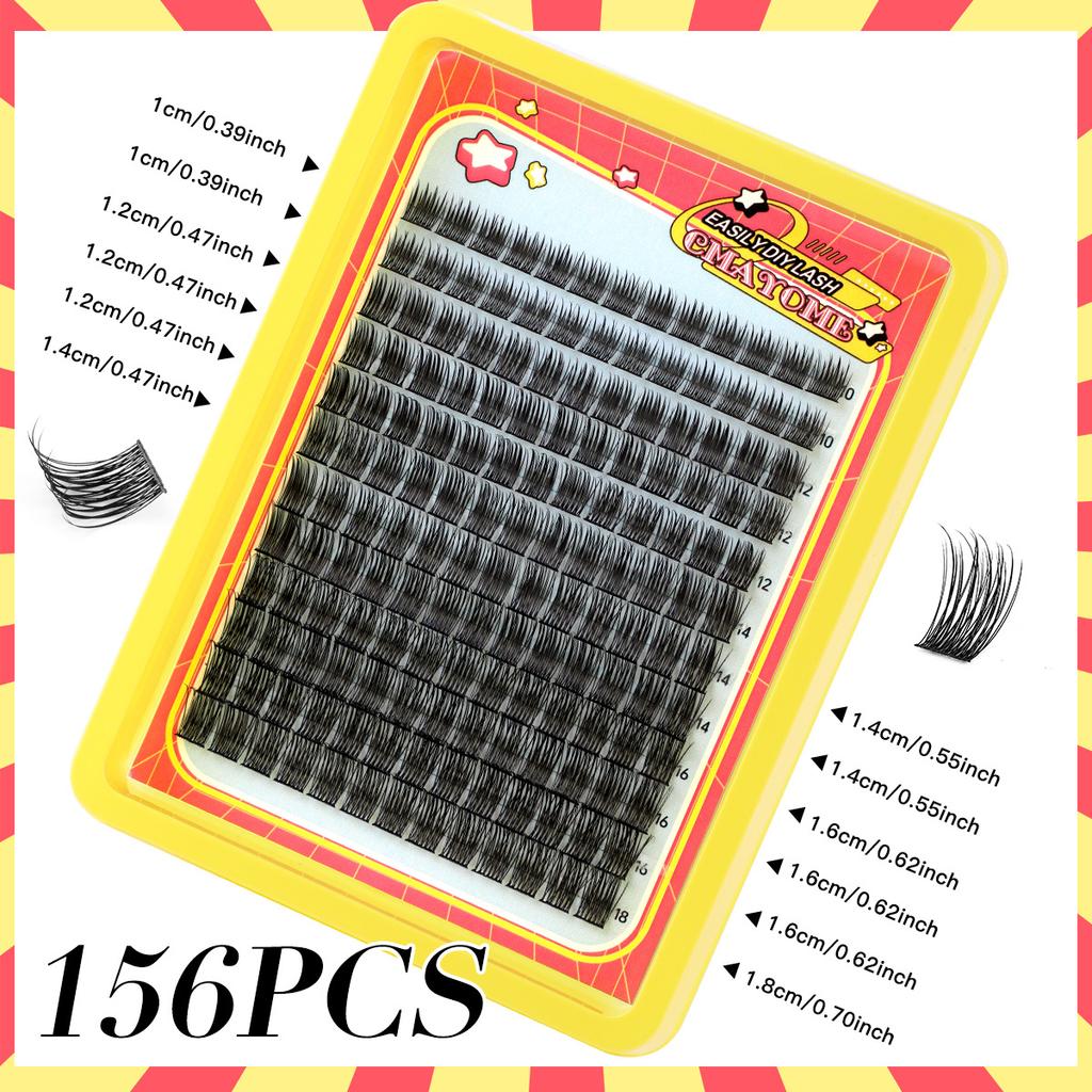 Natural Thick C-Song Single Cluster False Eyelashes 10-18Mmdiy Segmented Multi-Hair Eyelashes