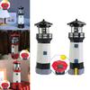 Elegant Outdoor Solar Resin Rotating Lighthouse Garden Decor Lights For Yard Spaces
