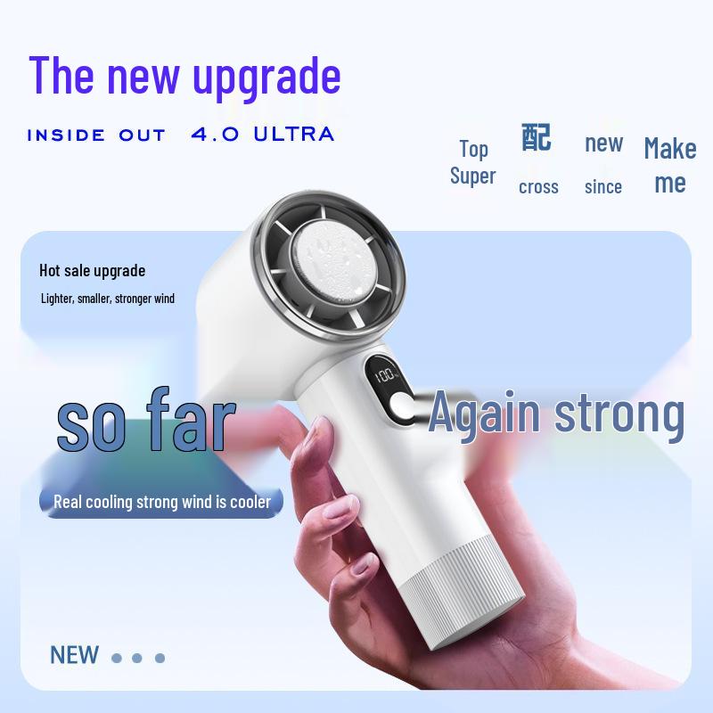 

High-Speed Handheld Mini Fan with Digital Display and Semiconductor Cooling 163*64*58mm белый