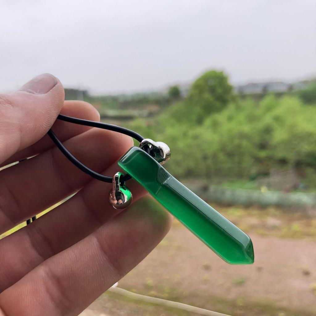 Hokage Tsunade Gemstone Nature Jade Pendant Uzumaki Charms Necklace Halskette Anime Cosplay Necklaces For Friends
