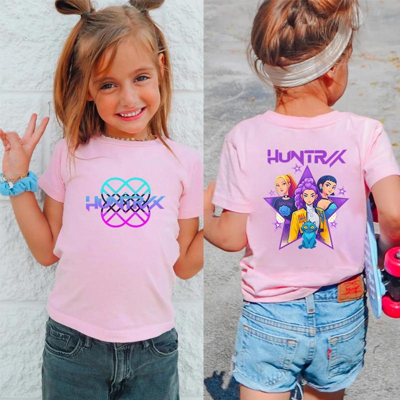 Kids T-Shirt Kpop Demon Hunter Graphic Tops Harajuku Korean Boys Girls Streetwear Short Sleeve Tees Children Clothing