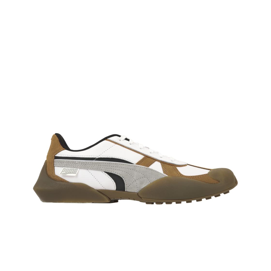 Puma Vaderon Kr Кожаные цветные блоки Нескользящие прочные низкие повседневные туфли Унисекс Повседневные туфли Белый Коричневый 387532-01 38