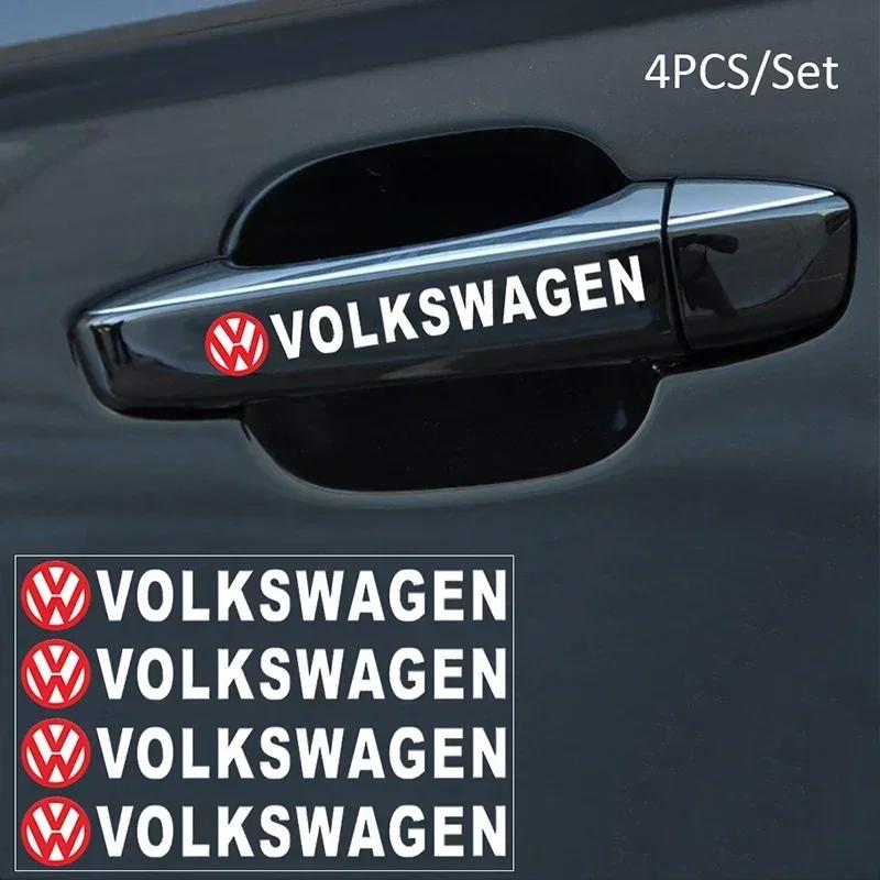 

2026 Hot For Volkswagen VW For Volkswagen Polo Golf Jetta Beetle Tiguan Touran Passat MK7 Caddy Bora PVC 4PCS Car Door Handle Re белый