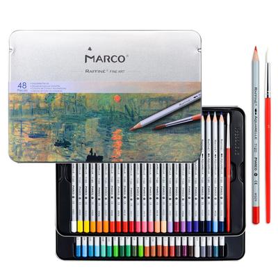 Marco Watercolor 48 Sketching Coloring Brush Professional Soft Portable Pencils for Art Colored Pencils for Iron 7120 Colors Pencils, Colors, Pencils,