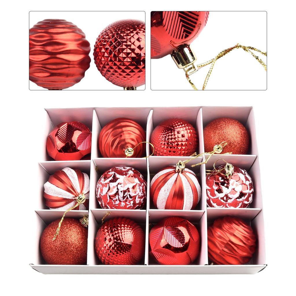 12 STÜCKE 6CM Weihnachtskugel Ornamente Weihnachtsbaum Hängekugel Dekorationen Ornamente Für Feiertag Hochzeitsparty Neujahrsanhänger