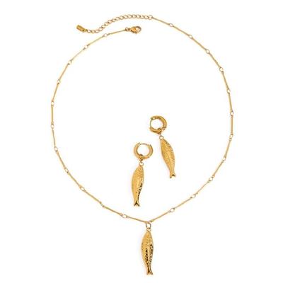 Zeitgenössische Edelstahl-Ohrringe/Halskette Anhänger Schmuck Handgefertigtes Accessoire für Frauen Mädchen