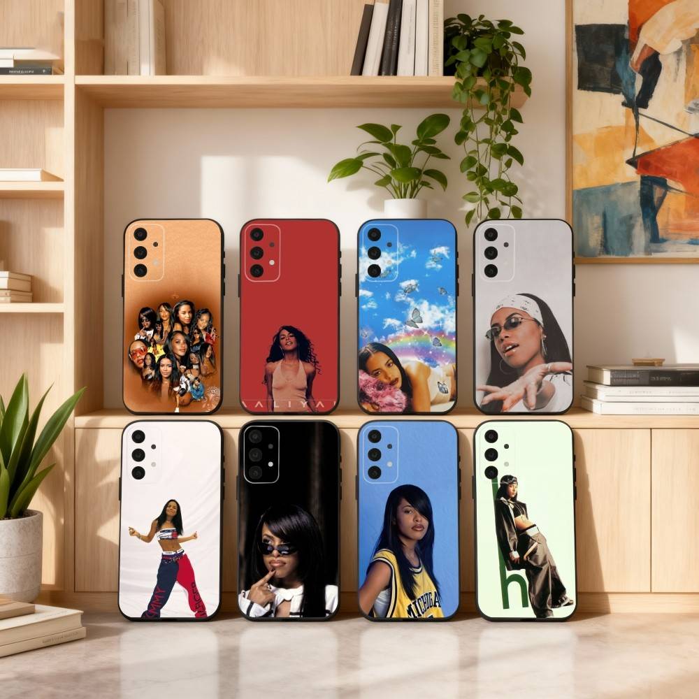 Singer A-AaliyahS H-hip pop Phone Case For Samsung S25,24,23,22,30,21,10,9,Ultra,Plus,Lite,FE,4,5 G Soft Black Case