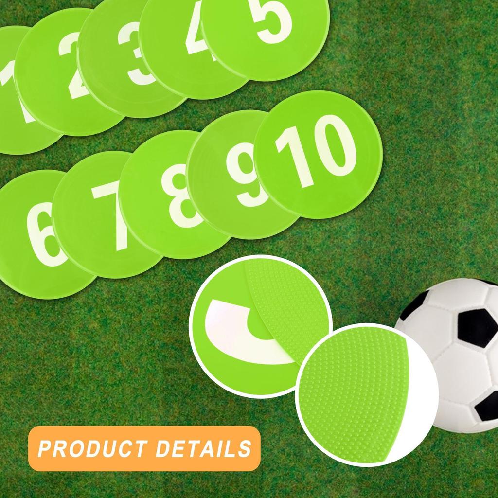 10 Pieces Numbered Floor Markers Landmark Mats Exercise Footstep Mat Silent Training Mark Pads for