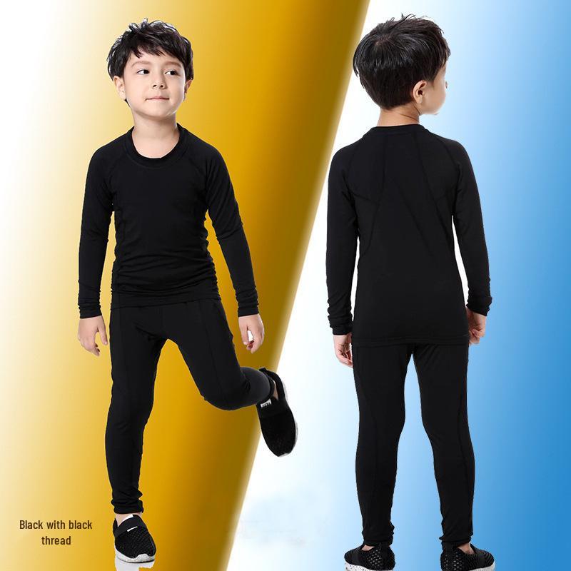 Men's and Kids' Quick-Dry Velvet Sportswear Set: Long Sleeve Tight-Fit for Running and Fitness