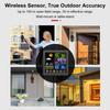 Cordless Weather Station Color Touchscreen Weather Clock Thermometer Hygrometer with Remote Sensor Temperature Humidity Meter