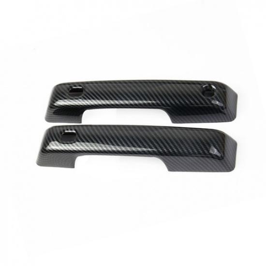 Carbon Fiber Style Front Side Door Handles Trim Cover for Ford F-150 -2025