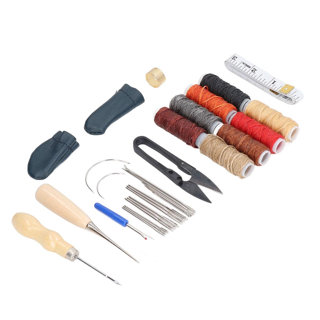 32Pz Strumenti per Artigianato in Pelle Tutto in Uno Kit da Cucito a Mano Strumenti Manuali per la Realizzazione di Oggetti in Pelle Fatti a Mano