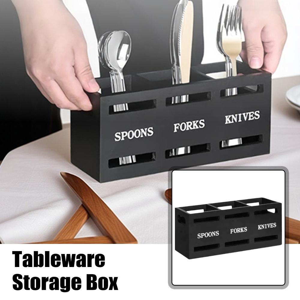 Tableware Storage Rack 3 Compartments Kitchen Restaurant Storage Spoon Fork Multipurpose Tools S5I8