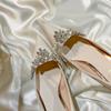 Fashion Women's Fashion Slim Heel Shoes Spring New Pointy Shallow Mouth Glitter Anti-slip Wear-resistant High Heels