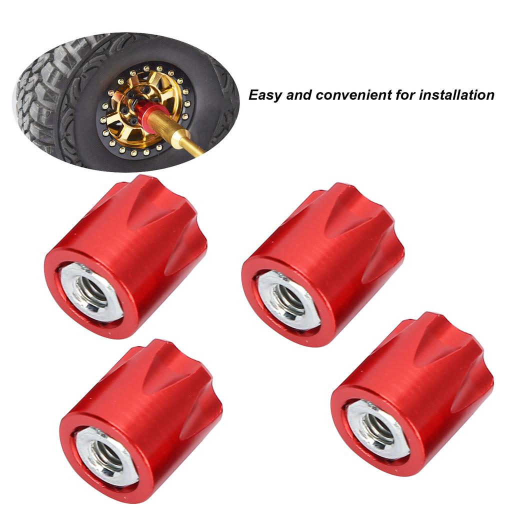 4pcs RC Car Wheel Center M4 Nut Fit for 4/SCX10 90046 D90 1/10 1/8 RC Car