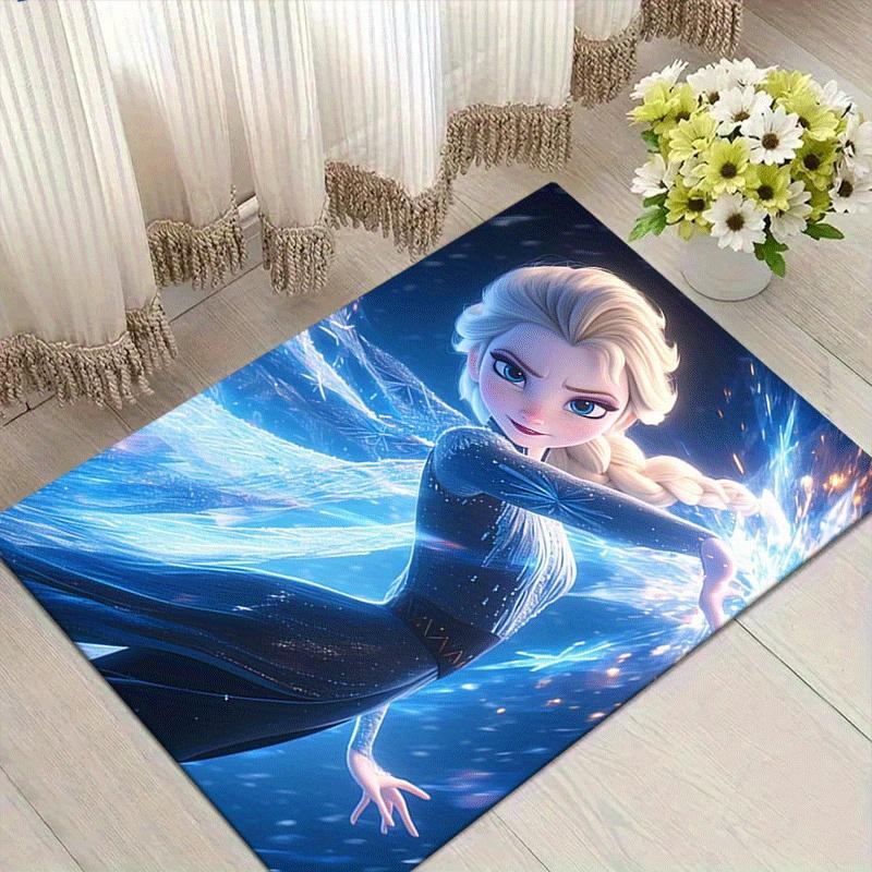 

1pc Elsa Pattern Area Rug Soft Flannel Floor Mat for Living Room,Office,Bedroom and Carpet,Sofa Coffee Table Floor Mat 60cm by 90cm