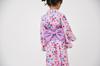 Yukata Easy To Wear One Piece Large Flower Yukata Set Children Girls Kids Jinbei Obi Set 100 110 120 130 140 Summer Festivals Fireworks Festivals