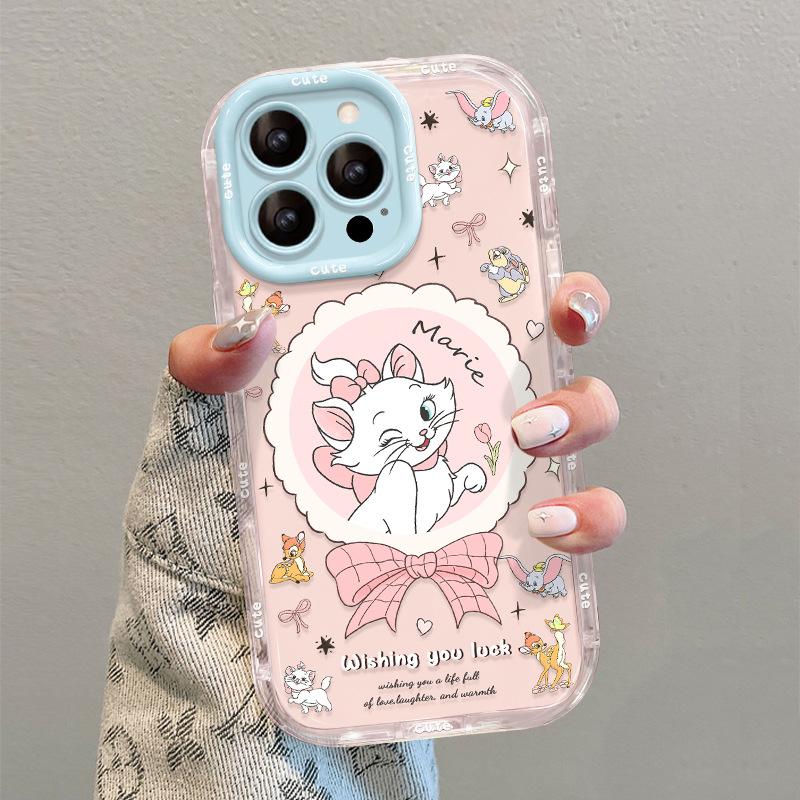 Mary cat bracket applies to Apple 16 fulcrum mobile phone case 17promax cute cartoon 15 dopamine 14 Huawei