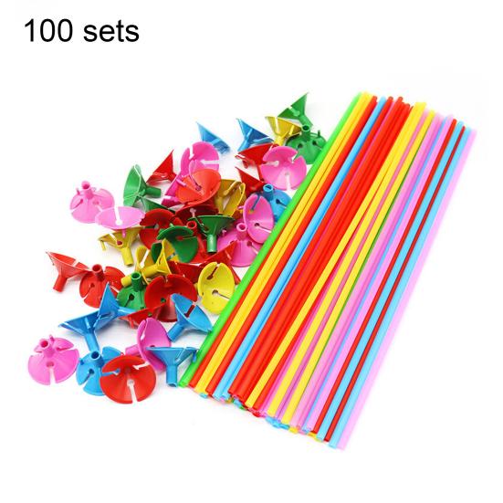 Yousheng 100 Pcs Balloon Sticks Plastic Balloon Sticks Holders with Cups for Anniversary Birthday Christmas Graduation Baby Shower Wedding Decoration