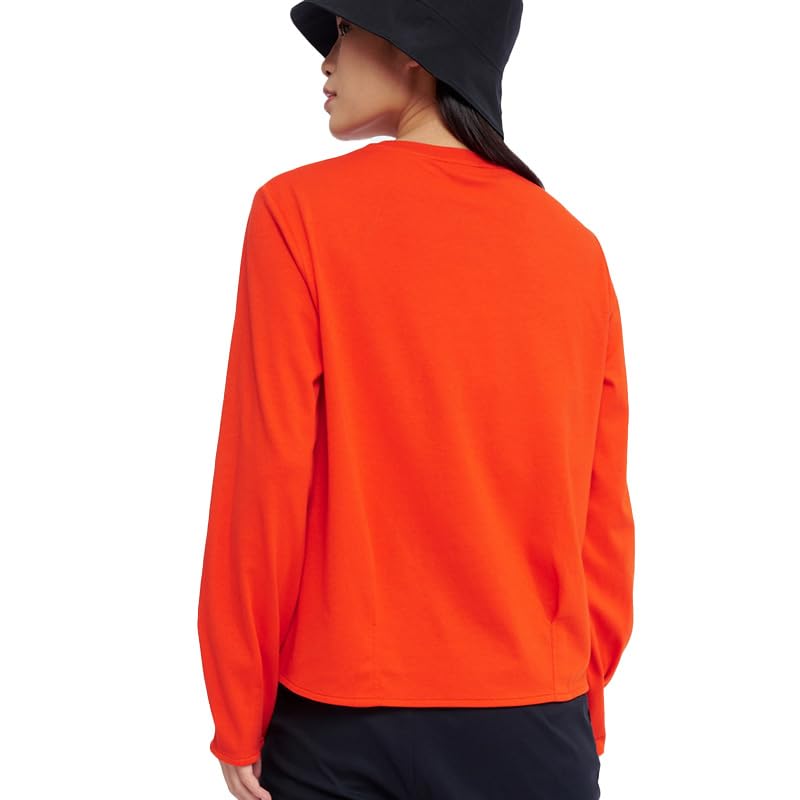 Aigle Official RP Long Sleeve Crew Neck UV Size M Women's T-Shirt, Moisture-Wicking, Quick-Drying, Protection, Red, (OTFBM81)