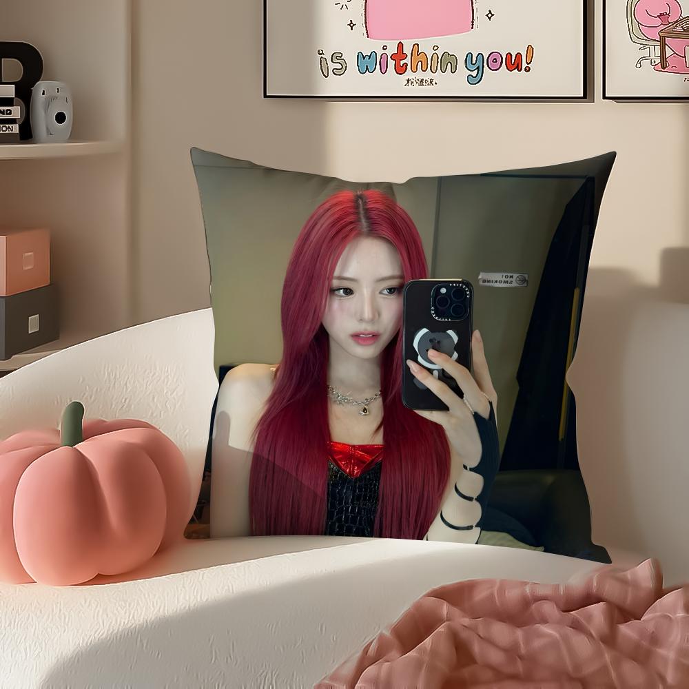 Kpop IITZY Cushion Cover Pillowcase Short Plush Invisible zipper Room Sofa Cushion Cover