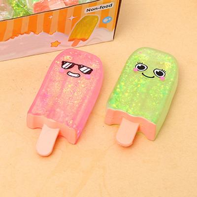 1/4 Piezas Juguete de Apretar Helado Brillante Transparente Dibujos Animados Palito de Hielo Alivio del Estrés Juguete Sensorial Alivio de la Ansiedad Bola de Azúcar de Elevación Lenta Juguete de Mano