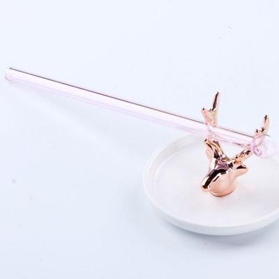 Paille en verre à haute teneur en borosilicate avec verres en paille colorée