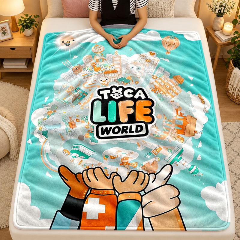 Flannel BlanketToca Boca Warm Soft Throw Blanket for Indoor Sofa Bed Living Room Use