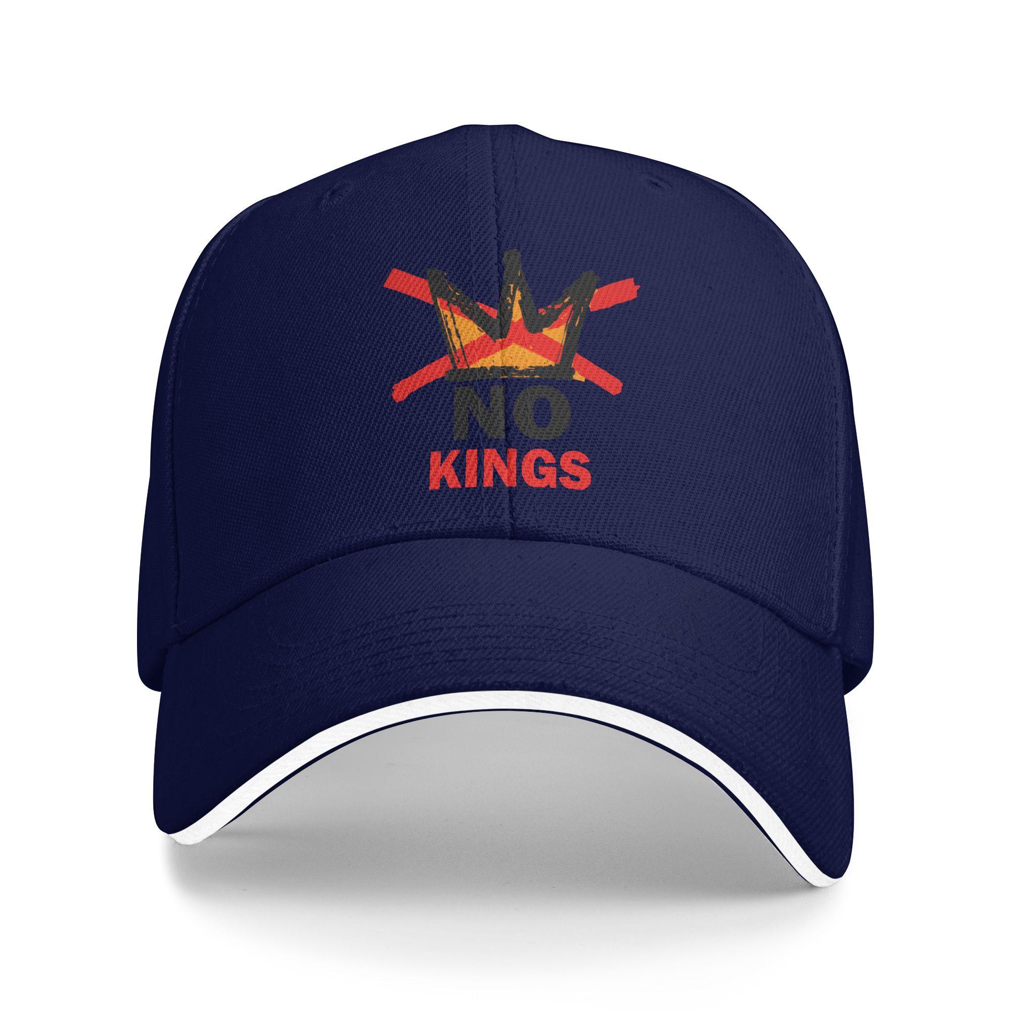 

Summer No Kings Baseball Cap Kpop Rock Street Style Custom Logo Sun Trucker Hat Women Men Dropshipping Snapback Cap As Picture темно-синього кольору