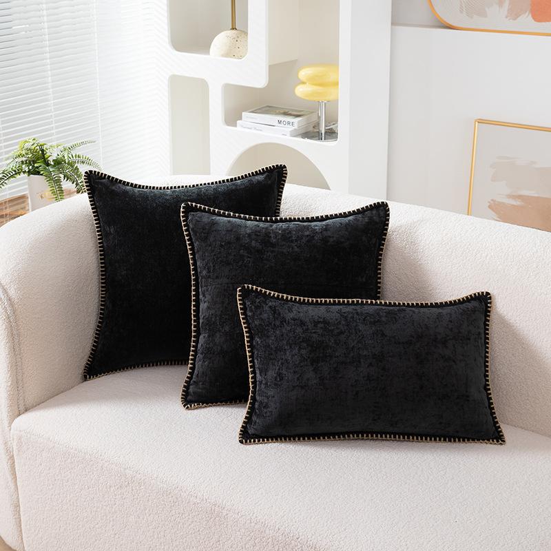 Fashion Nordic Simple Green Chenille Pillowcase Hemp Rope Woven Living Room Sofa Pillow Bedroom Bedside Pillow Cushion Wholesale